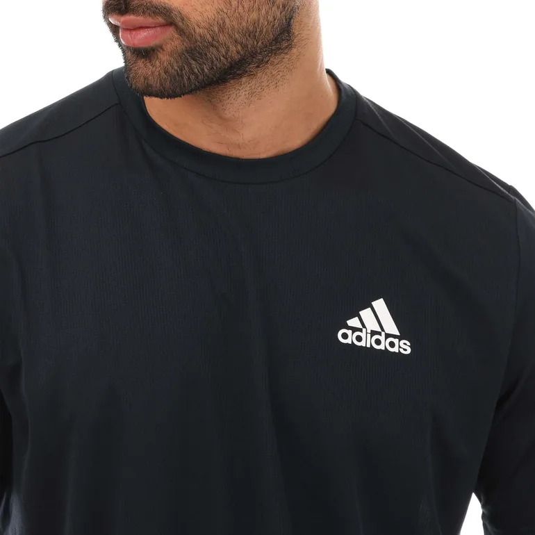 Men's adidas AEROREADY D2M Sport T-Shirt in Blue - 2