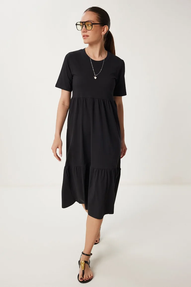 black knitted dress long sleeve Black Knit Dress Lace Up Front Long Sleeve Rib