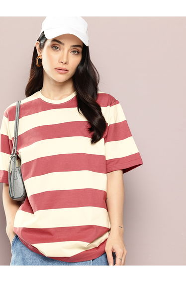 Women Oversized Striped T-Shirt