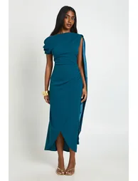 فستان بوهو كحلي ماكسي بقصة مستقيمة