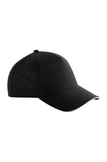 Beechfield Accelerate Baseball Cap - Black/White