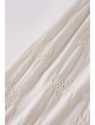 Ocean-Inspired Embroidery Cotton Shirt and Maxi Skirt Set in Cream for Beach Days & Resort Wear - 13