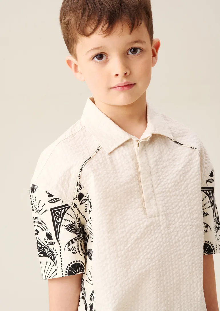 Regan Cut And Sew Stripe Palm Shirt - 4