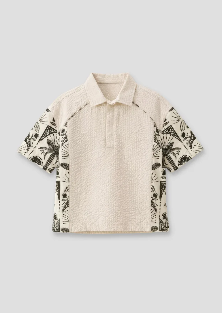 Regan Cut And Sew Stripe Palm Shirt - 2