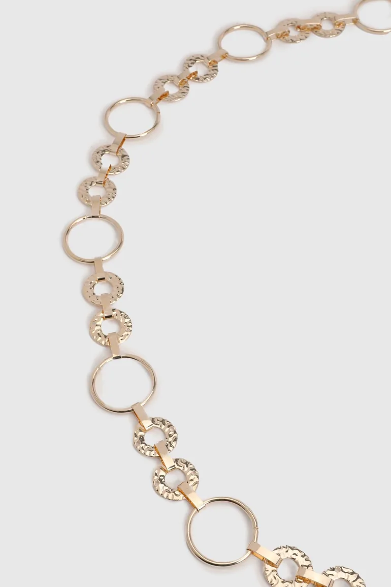 Gold Hammered Chain Link Belt - gold - 2