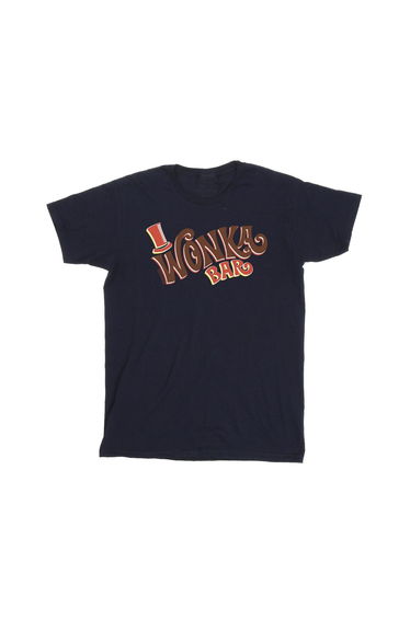 Willy Wonka Boys Bar Logo T-Shirt - Navy Blue