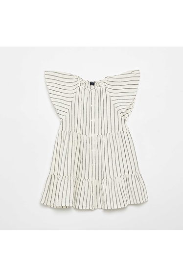 Striped Flared Dress ECRU