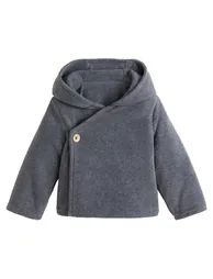 Buttoned Cardigan with Hood