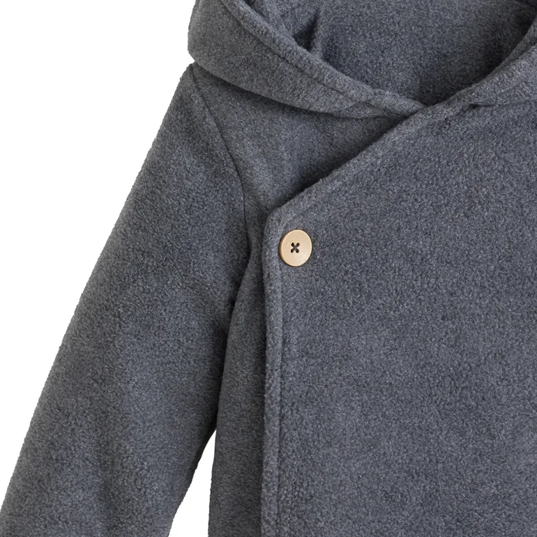 Buttoned Cardigan with Hood - 2