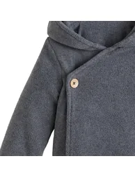 Buttoned Cardigan with Hood - 2