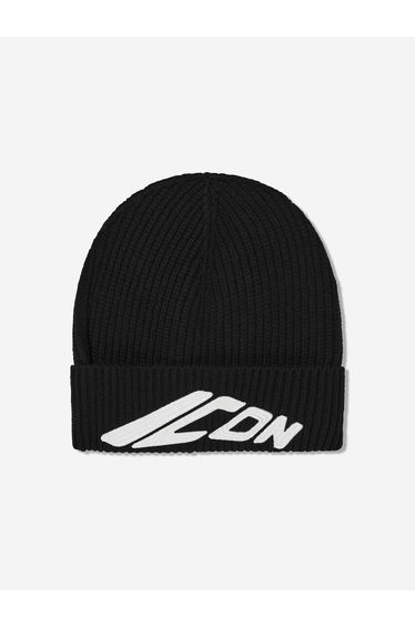 Kids Icon Beanie Hat in Black