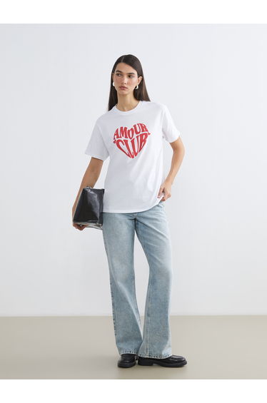 Crew Neck Printed Women's T-Shirt