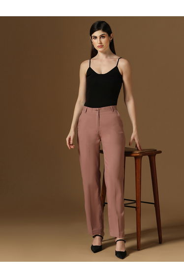 Pink Straight Fit Trousers