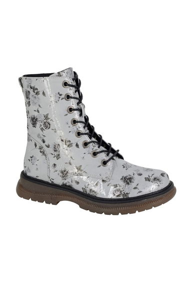 Cipriata Womens/Ladies Annetta Floral Patent PU Ankle Boots - Grey