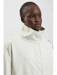 Faux Leather Relaxed Cocoon Jacket - 2