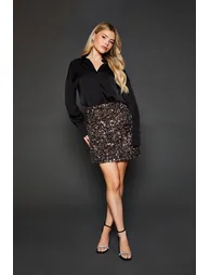 Dp Luxe Multi Sequin Mini Skirt