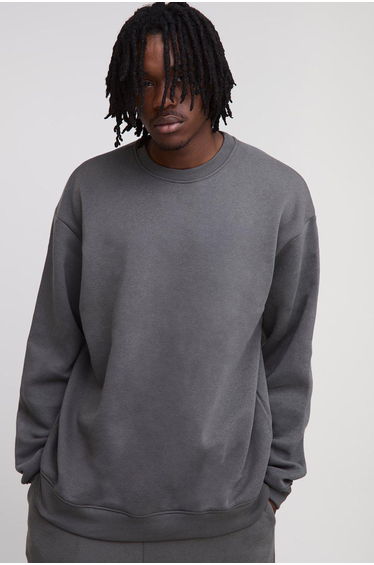 Tall Basic Oversized Crew Neck Sweatshirt - charcoal