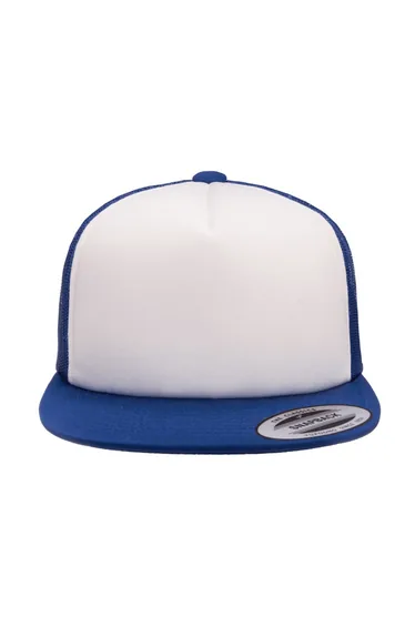 Flexfit By Yupoong Foam Trucker Cap With White Front - Royal/White/Royal