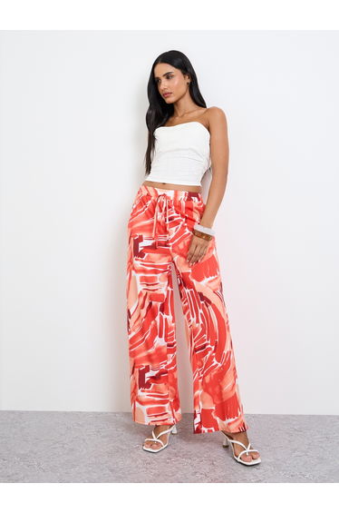 All Over Print Wide Leg Trousers