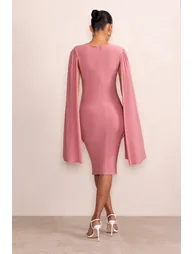 Pink Maternity Bodycon Midaxi Slip Dress - 2