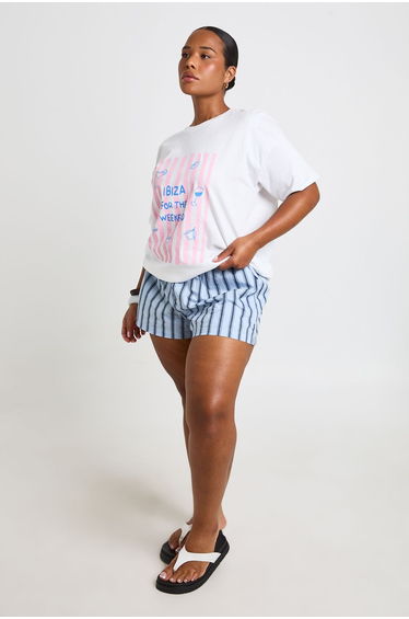 Plus Ibiza For The Weekend Printed T Shirt - white