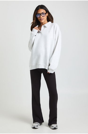 Maternity Rib Flared Legging - black