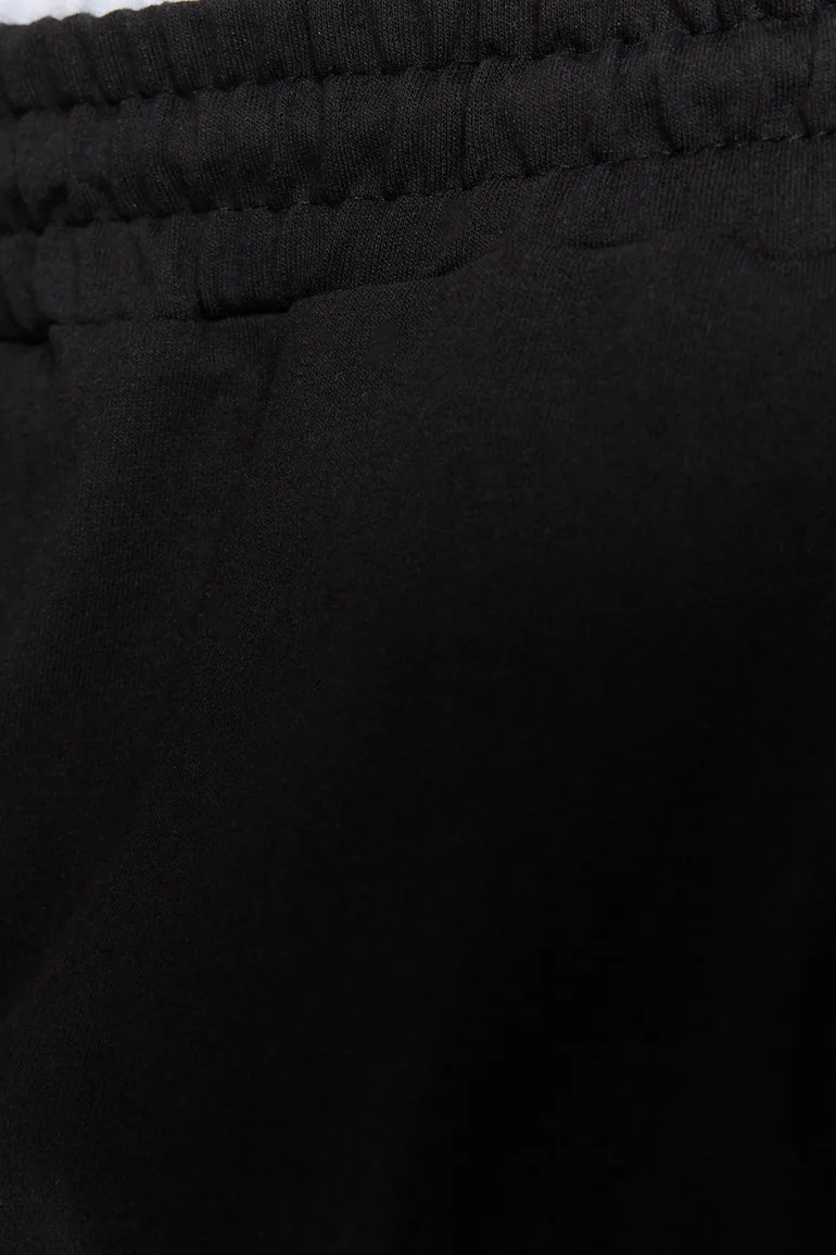 Black Men's Plus Size Regular/Regular Fit Color Block Detailed Shorts. - 7