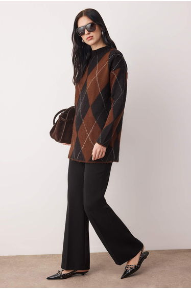 Brown baklava single plate knitwear