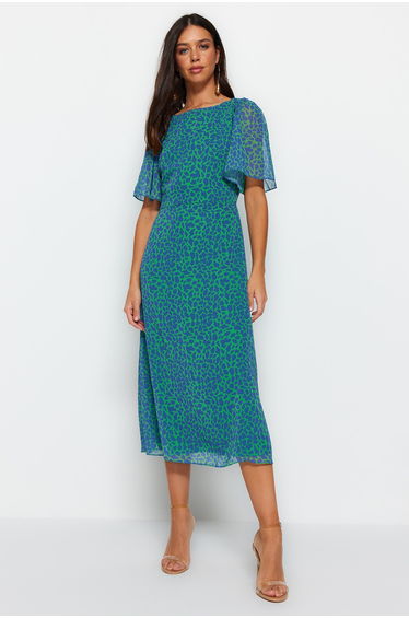 Green Printed Woven Dress