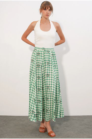 BDART High-Waist Plaid Maxi Skirt