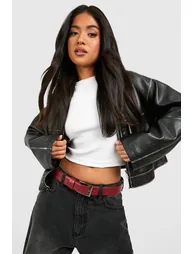 Cherry Red Chunky Buckle Boyfriend Belt