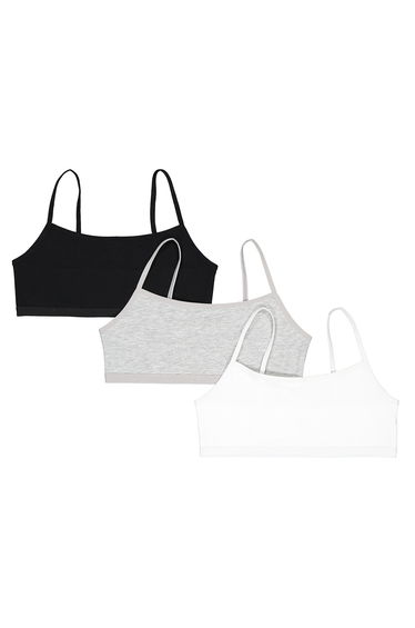 Pack of 3 Bralettes in Organic Cotton, 8-18 Years