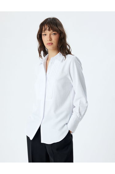 Tuxedo Shirt Long Sleeve Hip Length Cotton