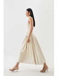 Tall Knitted Midi Dress With Pu Detailing - 2