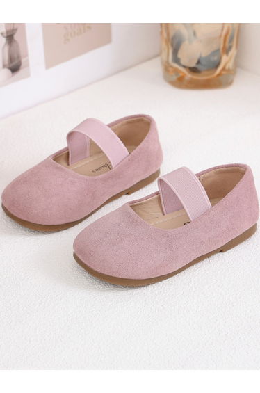 Girls Lilac Suede Slip-On Ballerinas