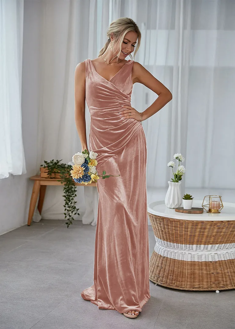 dusty rose velvet bridesmaid dresses Summer Details for Dusty Rose Velvet