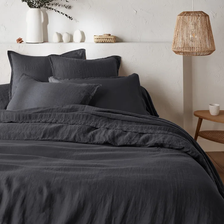 WASHED LINEN Plain Pillowcase or Bolster Case - 6