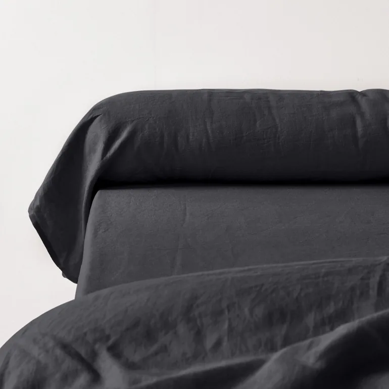 WASHED LINEN Plain Pillowcase or Bolster Case - 3