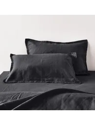 WASHED LINEN Plain Pillowcase or Bolster Case - 2
