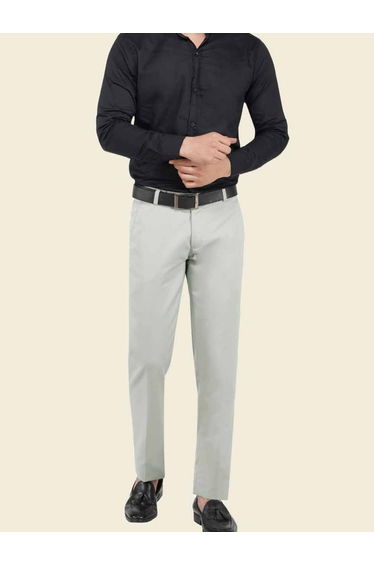Men Grey Slim Fit Formal Trousers