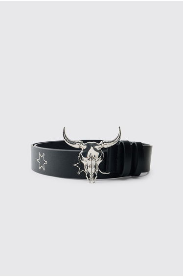 PU Western Buckle Belt - black