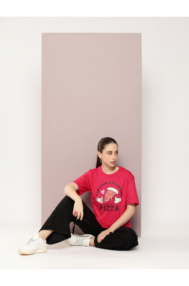 Women Oversized Printed Tshirt