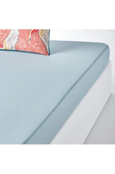 شرشف سرير قطن سادة بحواف مطاطية