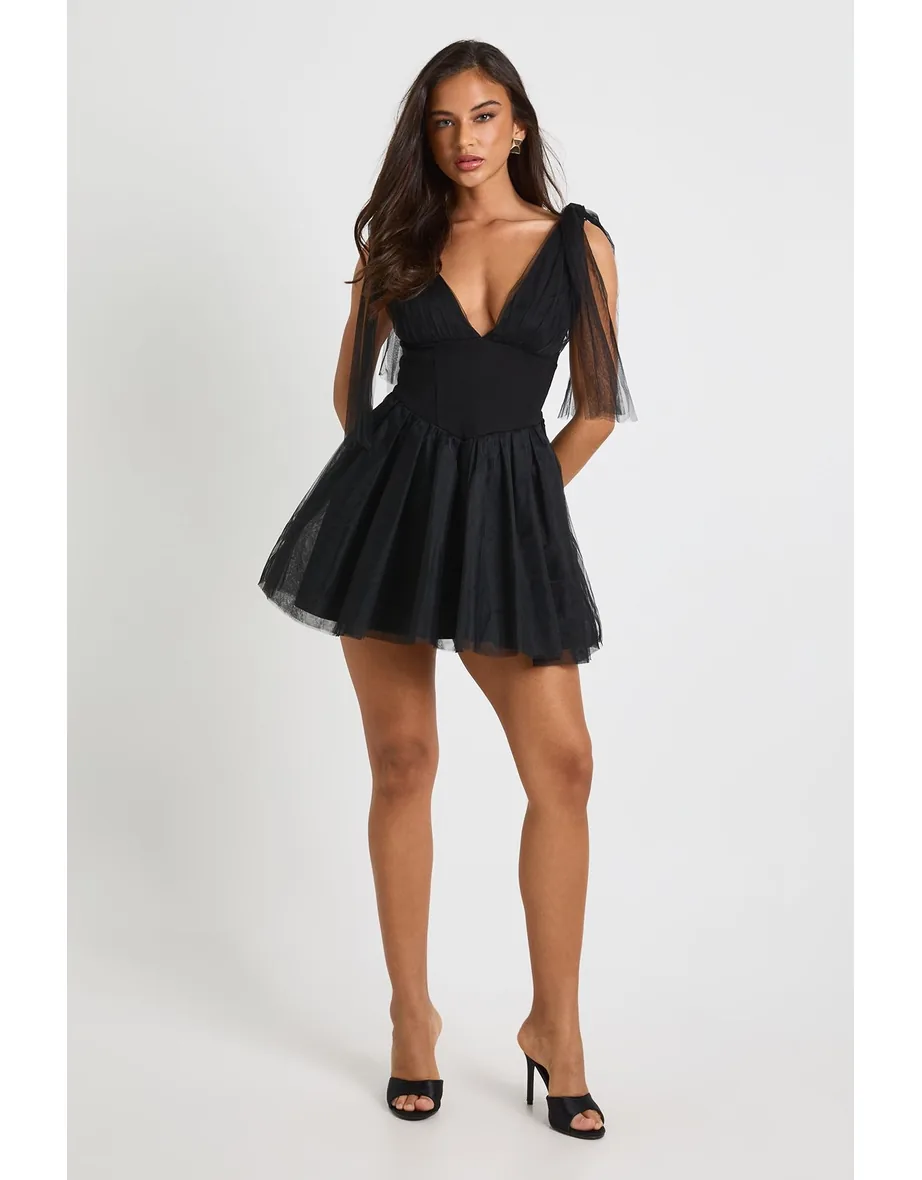 skater dress with wedges Plunge Halterneck Open Back Flippy Hem Mini Skater Dress In Wine Slinky |  EGO US