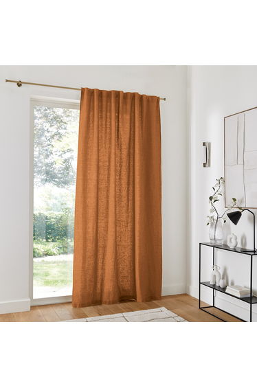 Elba Linen Light-Filtering Curtain with Pencil Pleat Or Wave