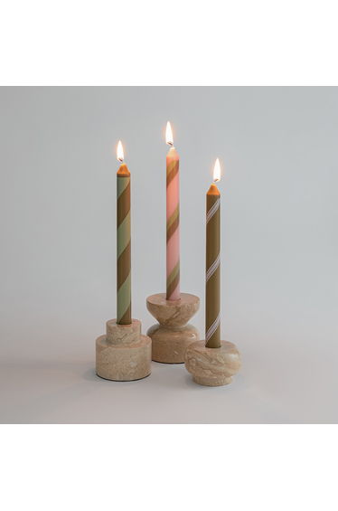 Set of 3 Georgio Striped Candles