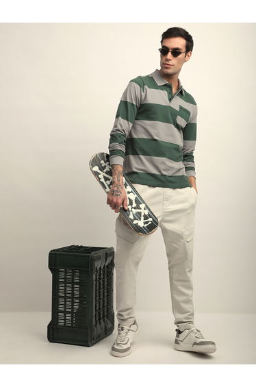 Men Striped Regular Fit Polo