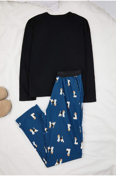Black regular animal homewear pajama set