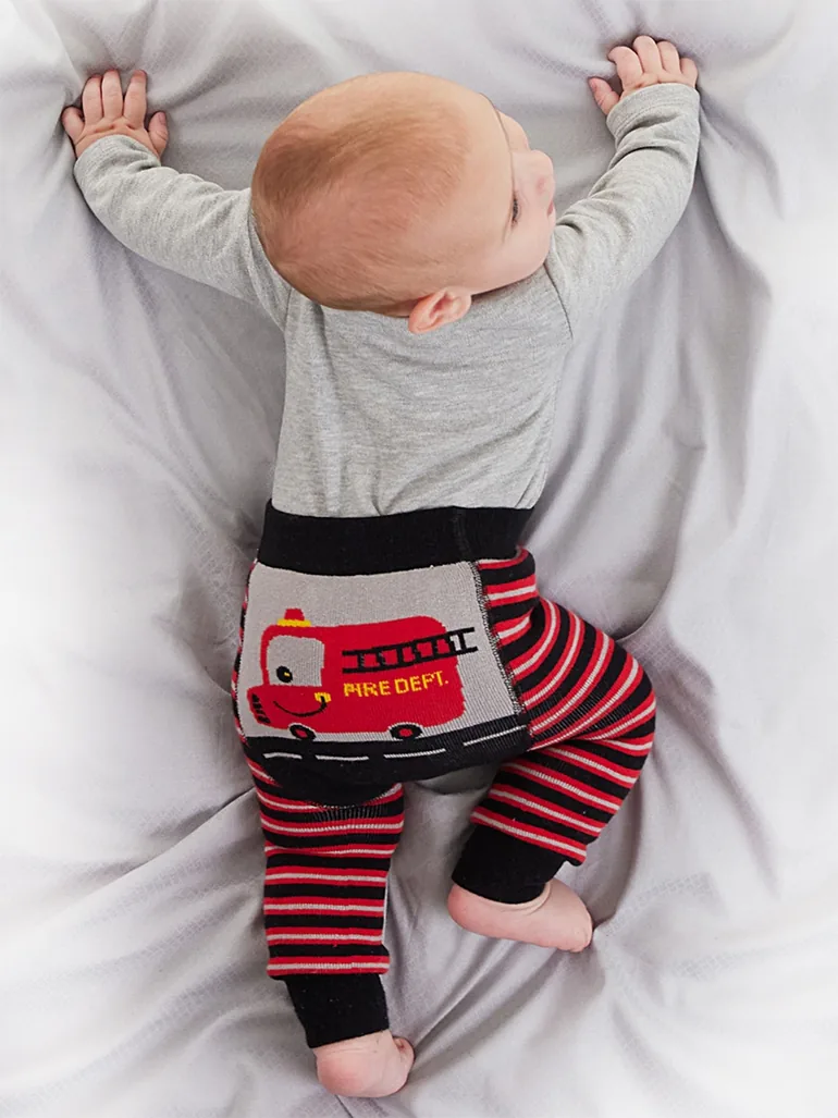 Firefighter Baby Boy Bodysuit Tights-Pants Set - 4