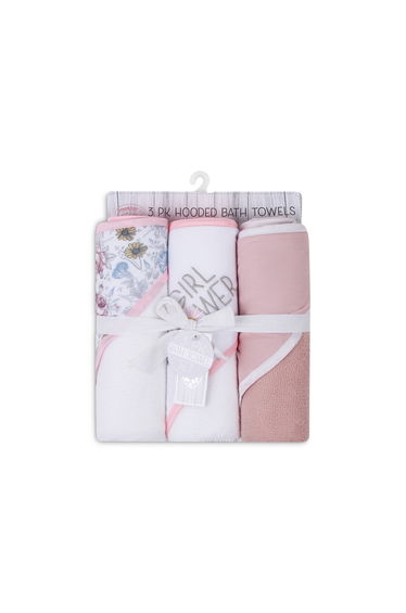 Pack of 3 - Floral Print Soft Hooded Towel